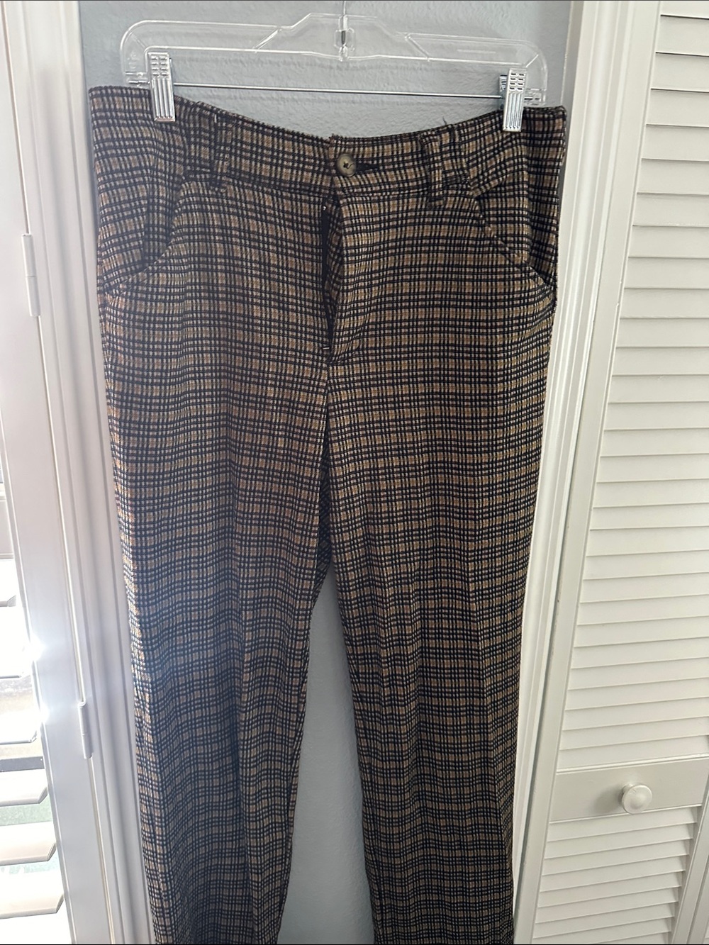 Classic Plaid women’s Dress Pants - Brown/Black